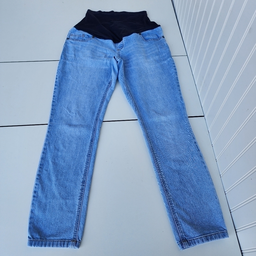Great Expectations Maternity Jeans Womens Tummy Panel Blue Denim S (4-6)